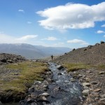 Adrian qui "gambade" en Patagonie